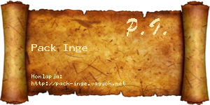 Pack Inge névjegykártya